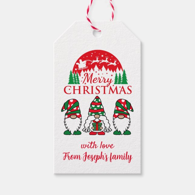 God jul gnomes presentetikett (Framsidan)