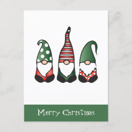 God jul Gnomes Red Grönt Vykort