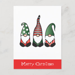 God jul Gnomes Red Grönt Vykort