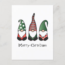 God jul Gnomes Red Grönt Vykort
