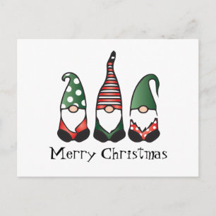 God jul Gnomes Red Grönt Vykort
