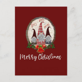 God jul Gnomes Red, Rustic, Play, Trendig Vykort