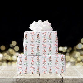 God jul Gnomes Träd underbara år Presentpapper