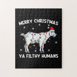 God jul Goat Ansikte Mask Goat Santa Pussel