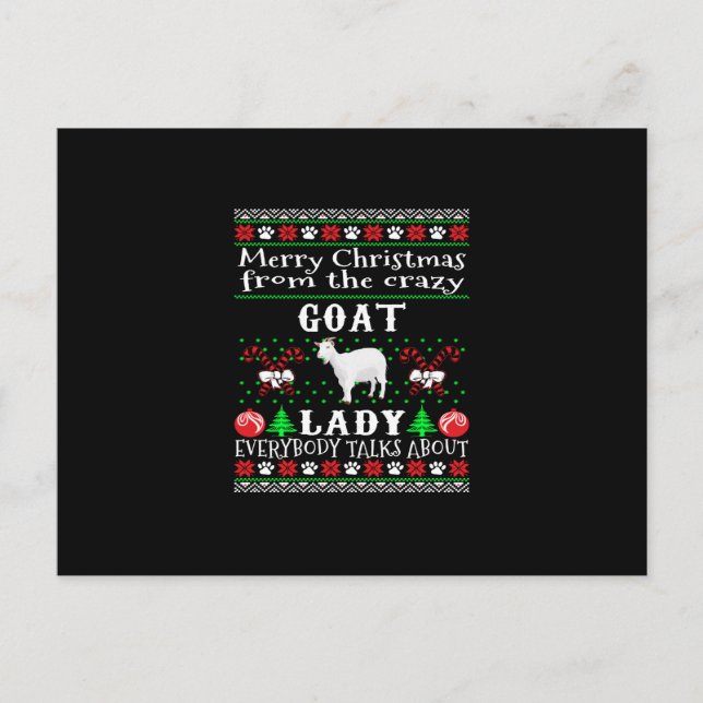 god jul Goat Dam Ugly Gift Meddelande Vykort (Framsida)