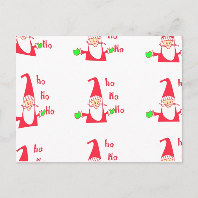 God jul God jul Funny Santa Hohoho Helg Vykort (Framsida)