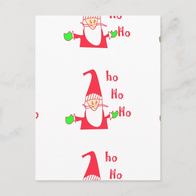 God jul God jul Funny Santa Hohoho Helg Vykort (Framsida)