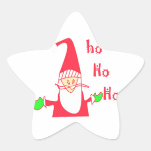 God jul God jul Funny Santa Hohoho Stjärnformat Klistermärke