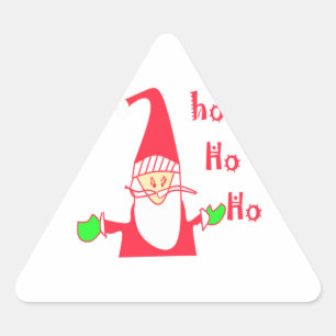 God jul God jul Funny Santa Hohoho Triangelformat Klistermärke