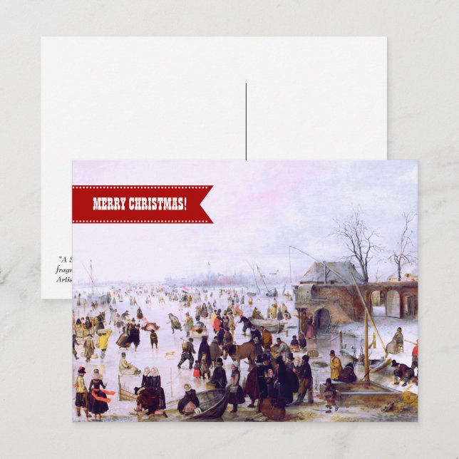 God Jul. God konst jul Helg Vykort (Fram/baksida)