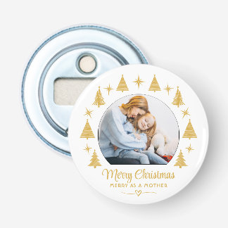 God Jul God Som En Mor Vit Guld Foto Flasköppnare