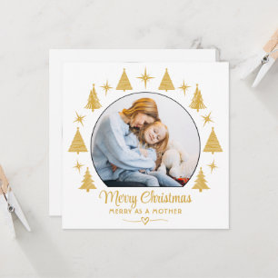 God Jul God Som En Mor Vit Guld Foto Inbjudningar