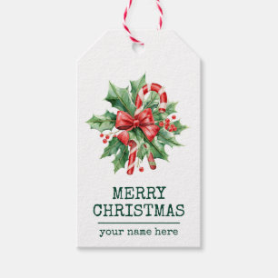 God Jul Godisrand Custom Text Mörkgrön Presentetikett