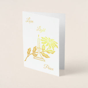 God jul Gold Foil Candlelight Folierat Kort