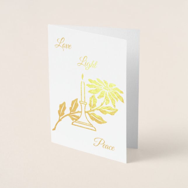 God jul Gold Foil Candlelight Folierat Kort (Framsida)