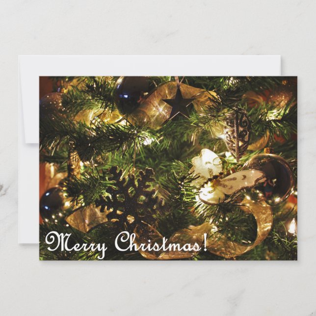 God jul Golden Butterfly Inbjudningar (Framsida)