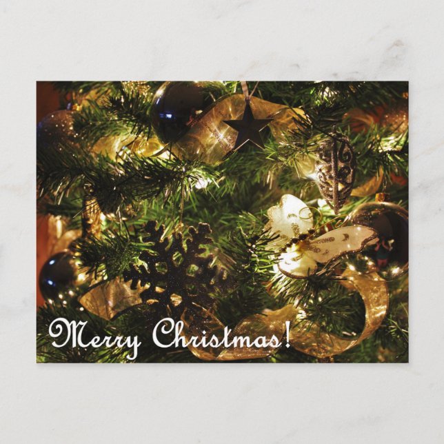 God jul Golden Butterfly Vykort (Framsida)