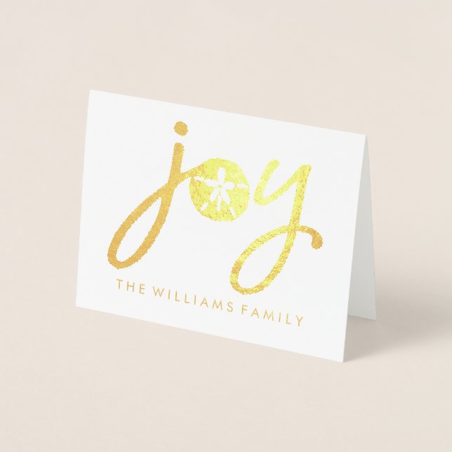 God Jul | Golden Joy Sand Dollar Folierat Kort (Framsida)