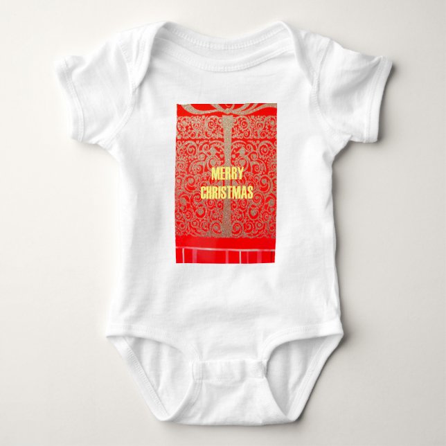 God jul Golden Red Snö Glitter Hearts Art T Shirt (Framsida)