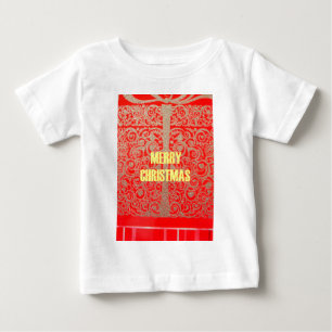 God jul Golden Red Snö Glitter Hearts Art T-shirt