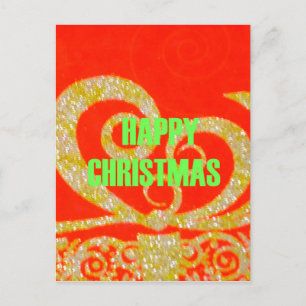 God jul Golden Red Snowflex.jpg Helg Vykort