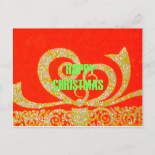 God jul Golden Red Snowflex.jpg Helg Vykort