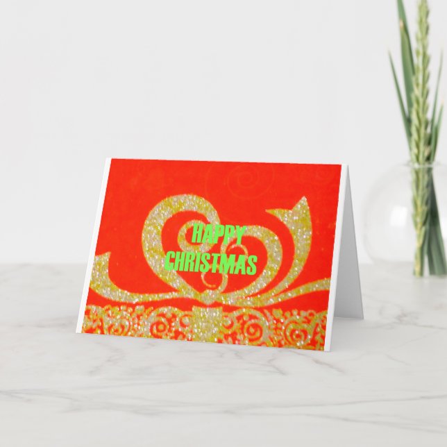 God jul Golden Red Snowflex.jpg Helgkort (Framsida)