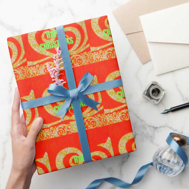 God jul Golden Red Snowflex.jpg Presentpapper (Gåvor)