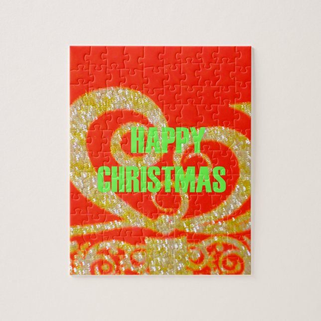 God jul Golden Red Snowflex.jpg Pussel (Vertikal)