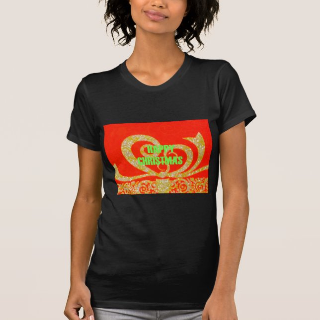 God jul Golden Red Snowflex.jpg T-shirt (Framsida)