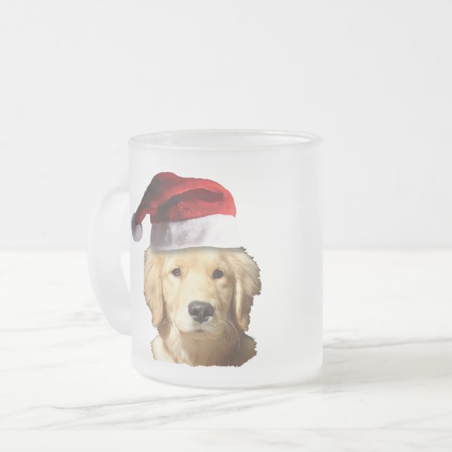 God jul Golden Retriever Frostad Glasmugg (Framsida vänster)