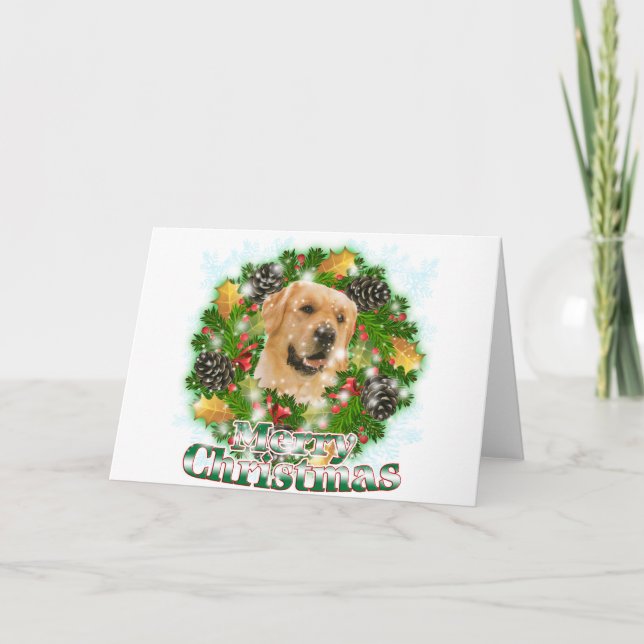 God jul Golden Retriever Helgkort (Framsida)
