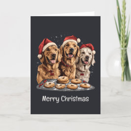 God jul Golden Retriever Hundar Baking Helgkort
