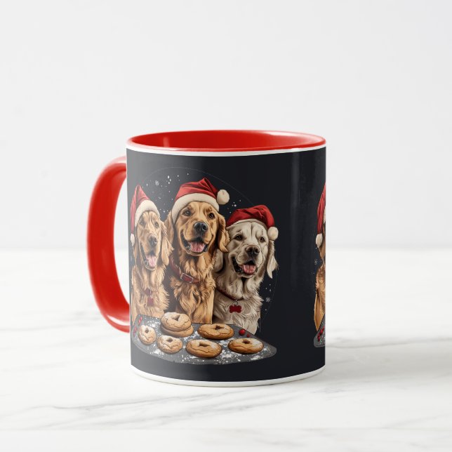 God jul Golden Retriever Hundar Baking Mugg (Framsida vänster)