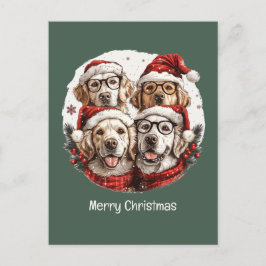 God jul Golden Retriever Hundar Helg Vykort