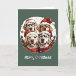God jul Golden Retriever Hundar Helgkort