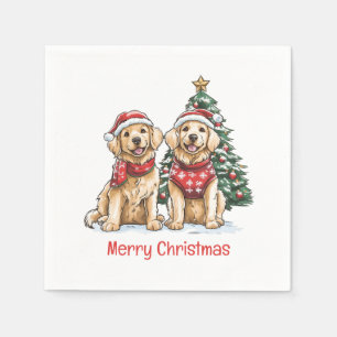 God Jul Golden Retriever Hundar Pappersservett
