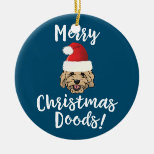 God jul Goldendoodle Funny Golden Doodle Julgransprydnad Keramik