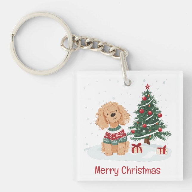 God jul Goldendoodle Hund (Framsidan)