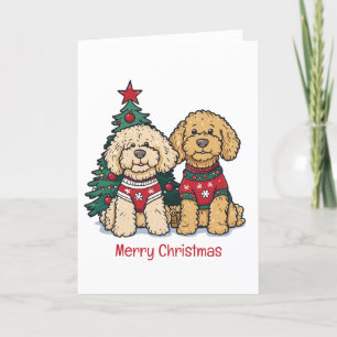 God jul Goldendoodle Hundar Helgkort