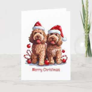 God jul Goldendoodle Hundar Helgkort