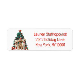 God jul Goldendoodle Hundar Returadress Etikett