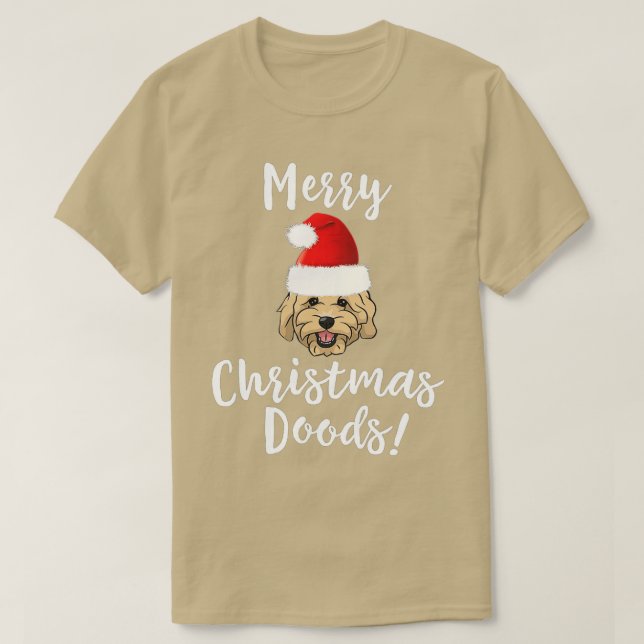 God jul Goldendoodle Rolig hund-gigapixel- T Shirt (Design framsida)