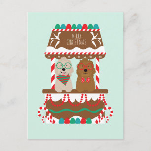 God jul Goldendoodles Helgdag stand Hundar Vykort