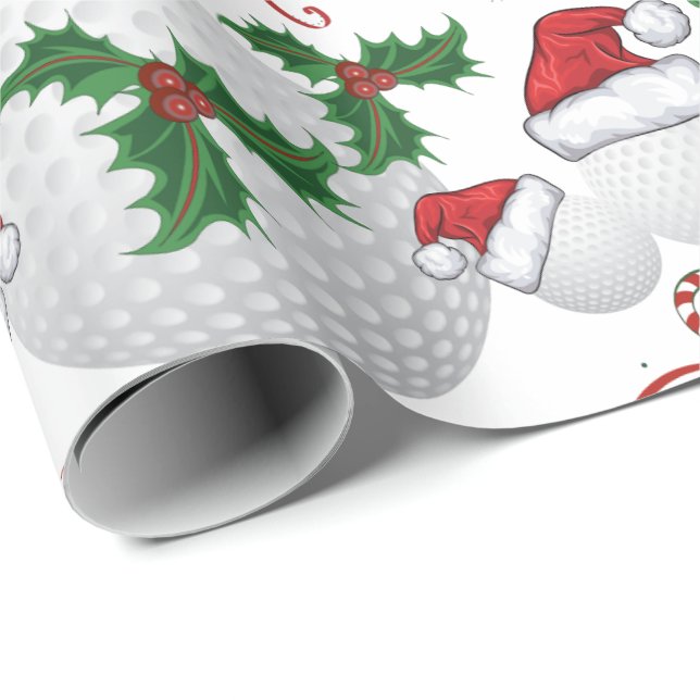 God jul Golf Boll Santa Presentpapper (Rullad Hörn)