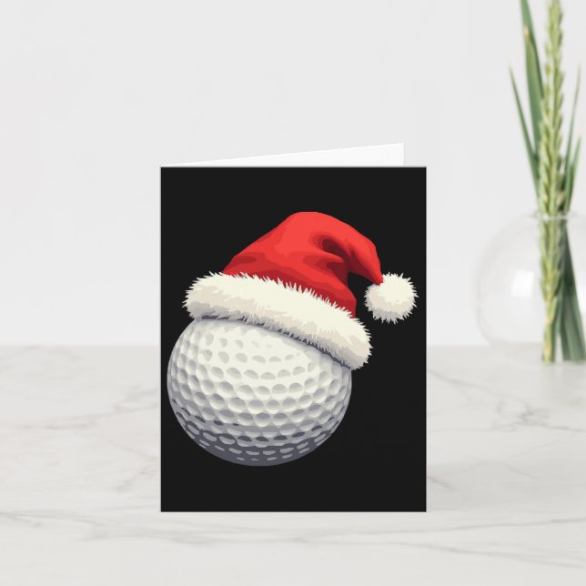 God jul, golf Santa Boll med hatt i Julafton Kort (Framsida)