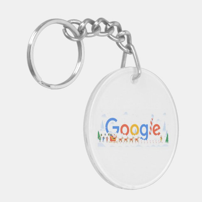 God jul Google Acrylic Keychain (Vänstra Framsidan)