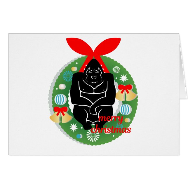 god jul gorilla hälsningskort (Framsidan Horizontal)