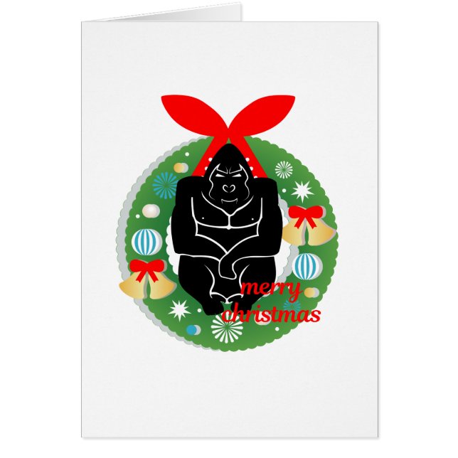 god jul gorilla hälsningskort (Framsidan)