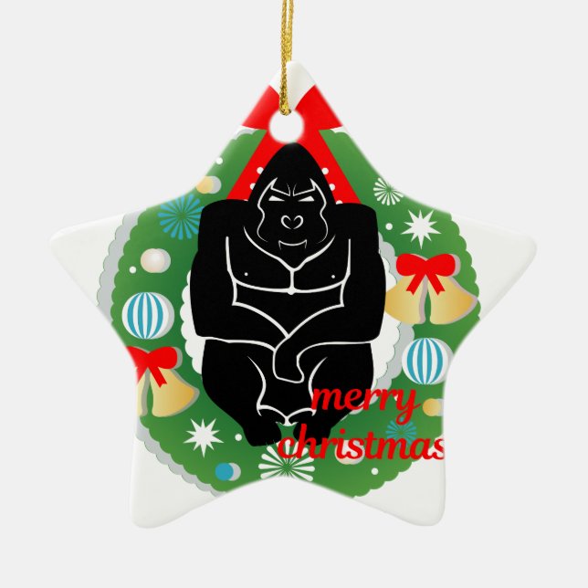 god jul gorilla julgransprydnad keramik (Framsidan)
